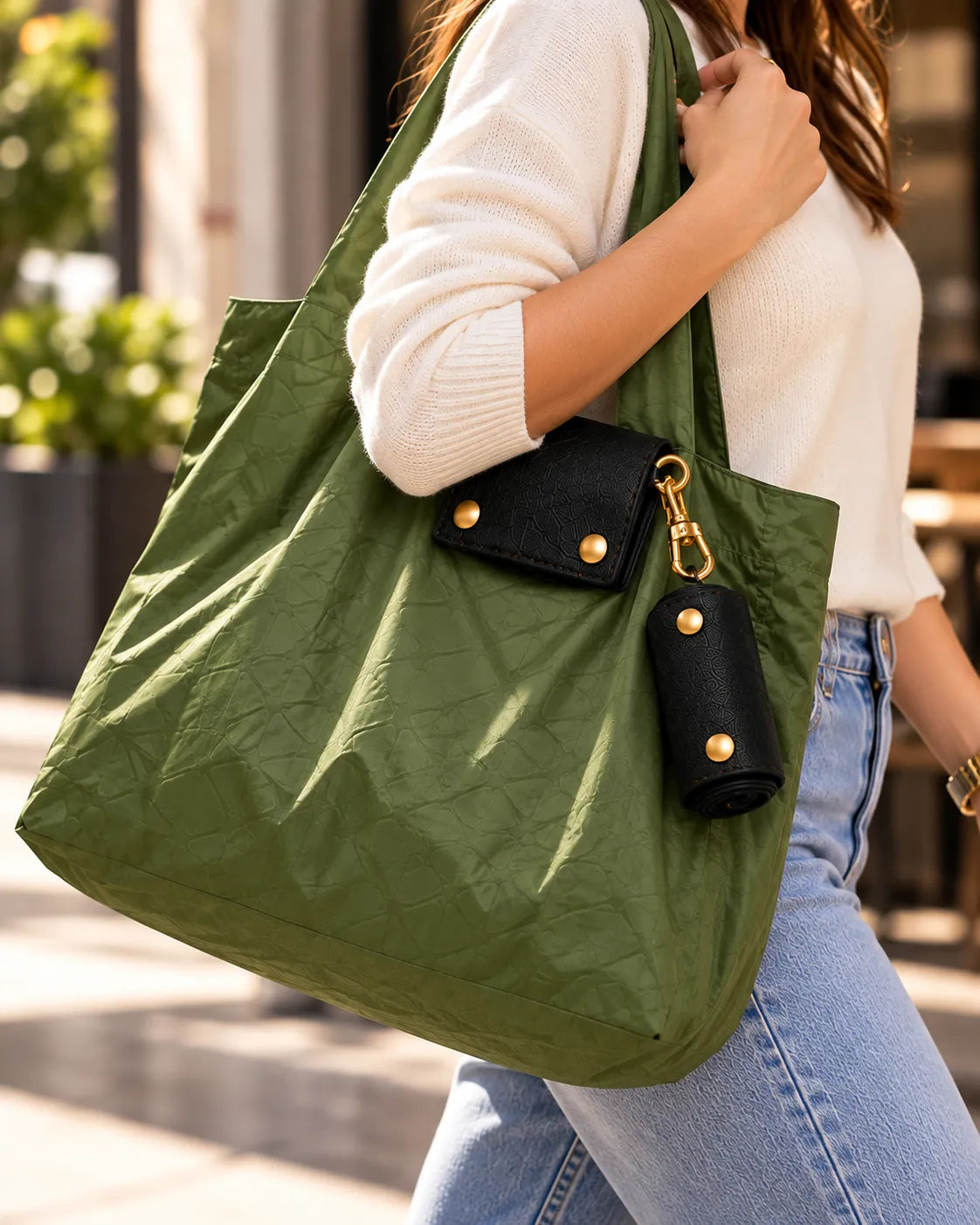 Magic Bag verde en uso cotidiano