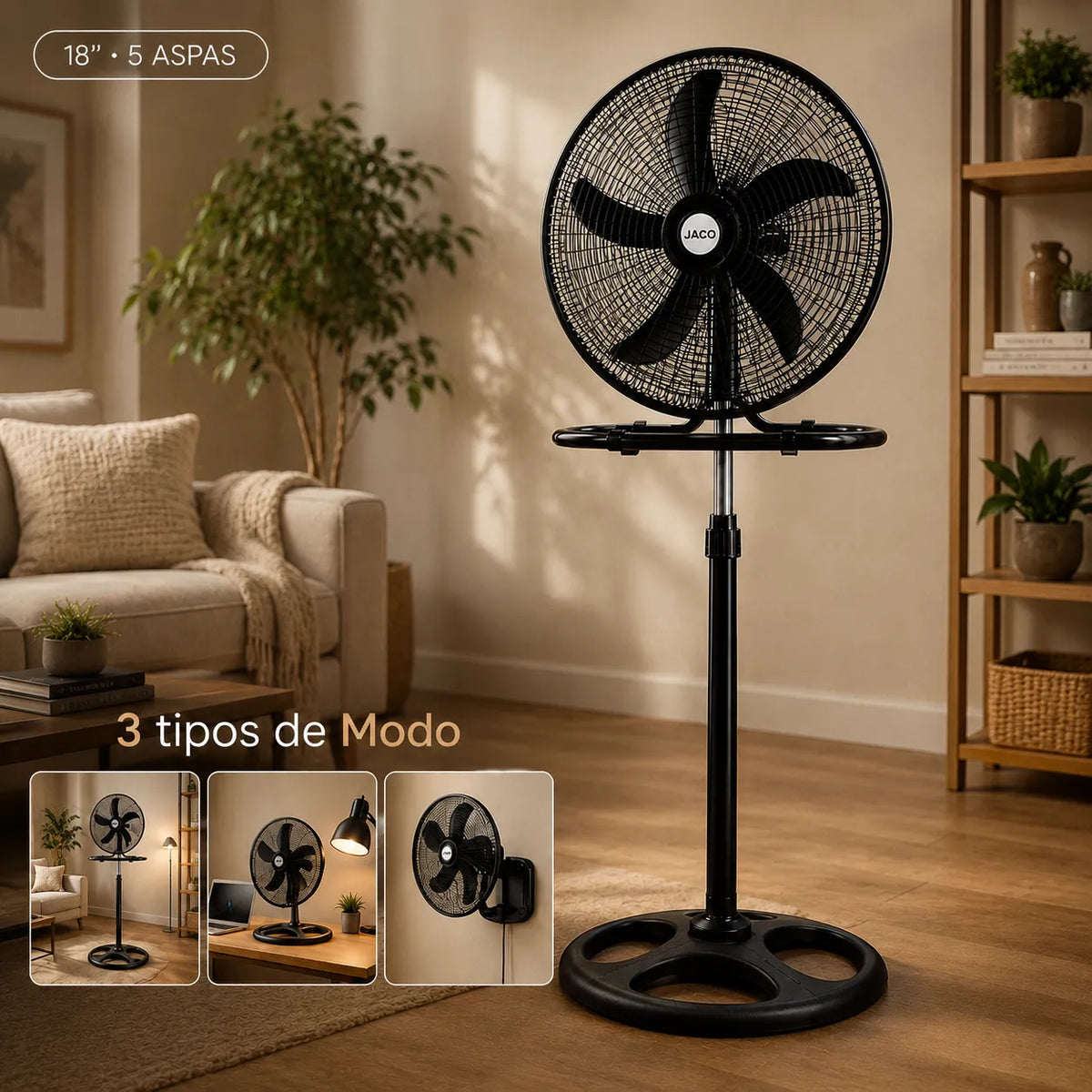 Ventilador 3 en 1 de 18 pulgadas